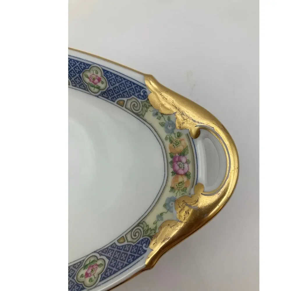 VTG Bohemia Ceramic Works Cecil Pattern Small Oval Au Gratin Dish Czechoslovakia
